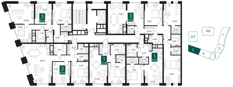 51,1 м², 1-комнатная квартира 8 424 900 ₽ - изображение 23