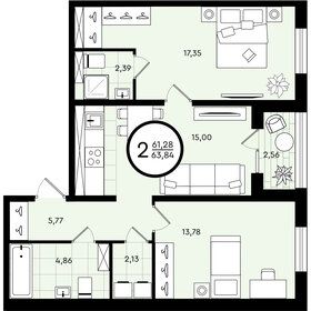 63,3 м², 2-комнатная квартира 7 317 660 ₽ - изображение 20