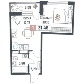 31,5 м², 1-комнатная квартира 5 030 454 ₽ - изображение 3