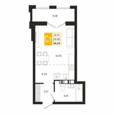 Квартира 34,2 м², студия - изображение 3