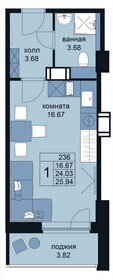 Квартира 27,6 м², студия - изображение 1