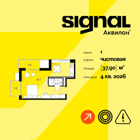 Квартира 37,9 м², 1-комнатные - изображение 1