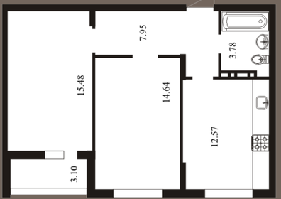 Квартира 60,1 м², 2-комнатная - изображение 1
