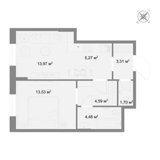 Квартира 46,8 м², 1-комнатная - изображение 4