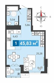 Квартира 45,8 м², студия - изображение 1