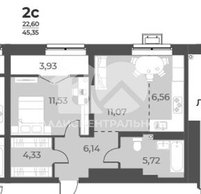 Квартира 45,4 м², 2-комнатная - изображение 1