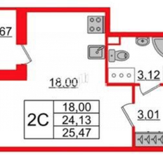 Квартира 25,5 м², студия - изображение 2