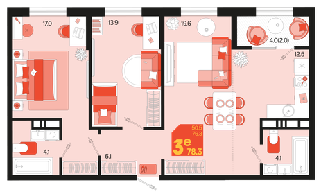 76,8 м², 3-комнатная квартира 10 060 800 ₽ - изображение 14