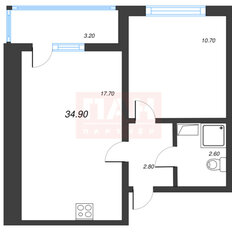 Квартира 33,8 м², 1-комнатная - изображение 1