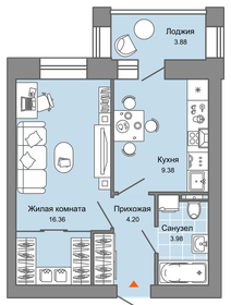 45,6 м², 1-комнатная квартира 5 900 000 ₽ - изображение 57
