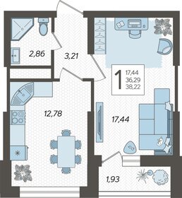 Квартира 38,2 м², 1-комнатная - изображение 1