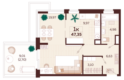 84,6 м², 1-комнатные апартаменты 24 625 000 ₽ - изображение 76