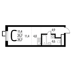 25,7 м², квартира-студия 7 474 260 ₽ - изображение 84