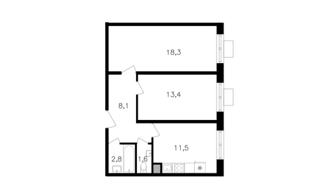 57,1 м², 2-комнатная квартира 19 556 750 ₽ - изображение 8