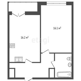 Квартира 44 м², 1-комнатная - изображение 3