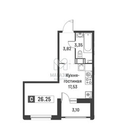 Квартира 26,3 м², студия - изображение 1