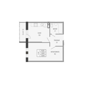 37 м², 1-комнатная квартира 3 400 000 ₽ - изображение 68