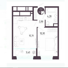 Квартира 34 м², 1-комнатная - изображение 4