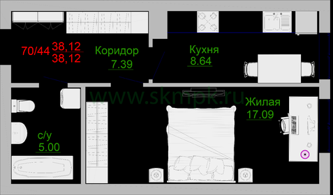 25,4 м², 1-комнатная квартира 6 979 500 ₽ - изображение 6