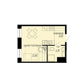 Квартира 25,3 м², студия - изображение 1