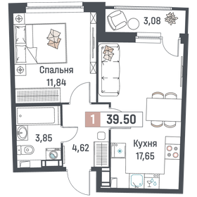 39,5 м², 1-комнатная квартира 6 022 225 ₽ - изображение 8