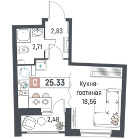 25,4 м², квартира-студия 4 078 305 ₽ - изображение 10