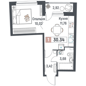 32,6 м², 1-комнатная квартира 4 200 000 ₽ - изображение 108