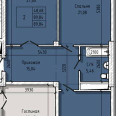 Квартира 89,8 м², 2-комнатная - изображение 1