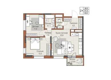 70 м², 3-комнатная квартира 9 800 000 ₽ - изображение 32