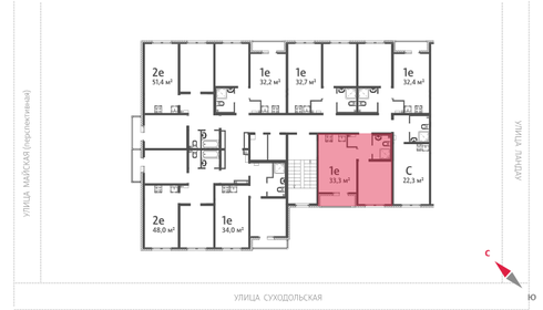 45,1 м², 1-комнатная квартира 4 390 000 ₽ - изображение 43