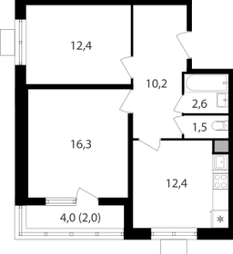 57,6 м², 2-комнатная квартира 21 500 000 ₽ - изображение 57