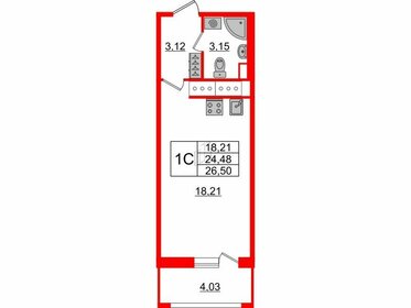 24,3 м², квартира-студия 5 250 000 ₽ - изображение 21