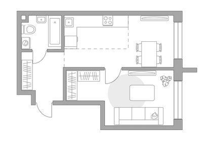 Квартира 40,3 м², 1-комнатная - изображение 1