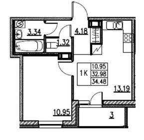 44,8 м², 1-комнатная квартира 5 435 000 ₽ - изображение 4