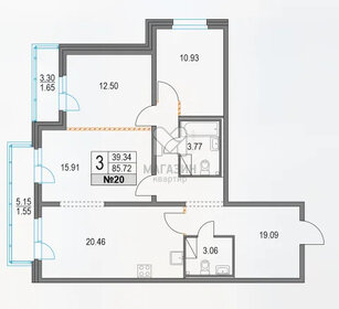 Квартира 85,7 м², 3-комнатная - изображение 1