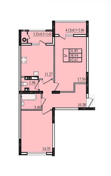 63 м², 2-комнатная квартира 9 391 470 ₽ - изображение 16