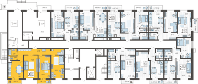 84,1 м², 3-комнатная квартира 11 706 720 ₽ - изображение 42