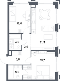 69,4 м², 3-комнатная квартира 22 500 000 ₽ - изображение 42