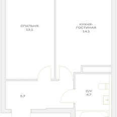 Квартира 36,8 м², 1-комнатная - изображение 2