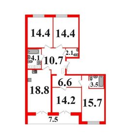 Квартира 104,3 м², 4-комнатная - изображение 1