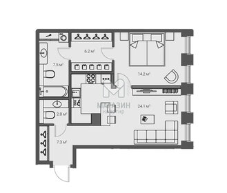 Квартира 62,1 м², 2-комнатная - изображение 1