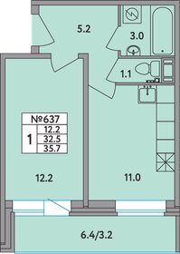 Квартира 35,7 м², 1-комнатная - изображение 1