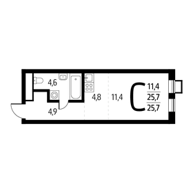 Квартира 25,7 м², студия - изображение 1