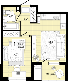 40,8 м², 1-комнатная квартира 7 764 240 ₽ - изображение 6