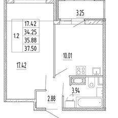 Квартира 35,9 м², 1-комнатная - изображение 2