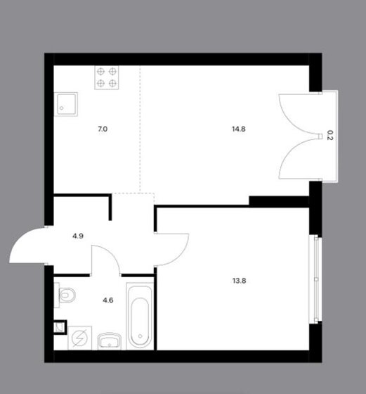 45 м², 2-комнатная квартира 17 300 000 ₽ - изображение 1