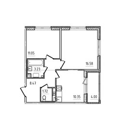 Квартира 53,4 м², 2-комнатная - изображение 1