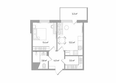 Квартира 42,4 м², 1-комнатная - изображение 1