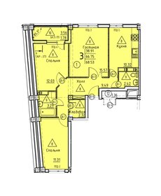 Квартира 68,5 м², 3-комнатная - изображение 1