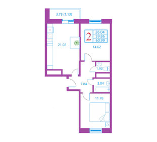 66,1 м², 2-комнатная квартира 8 000 000 ₽ - изображение 111